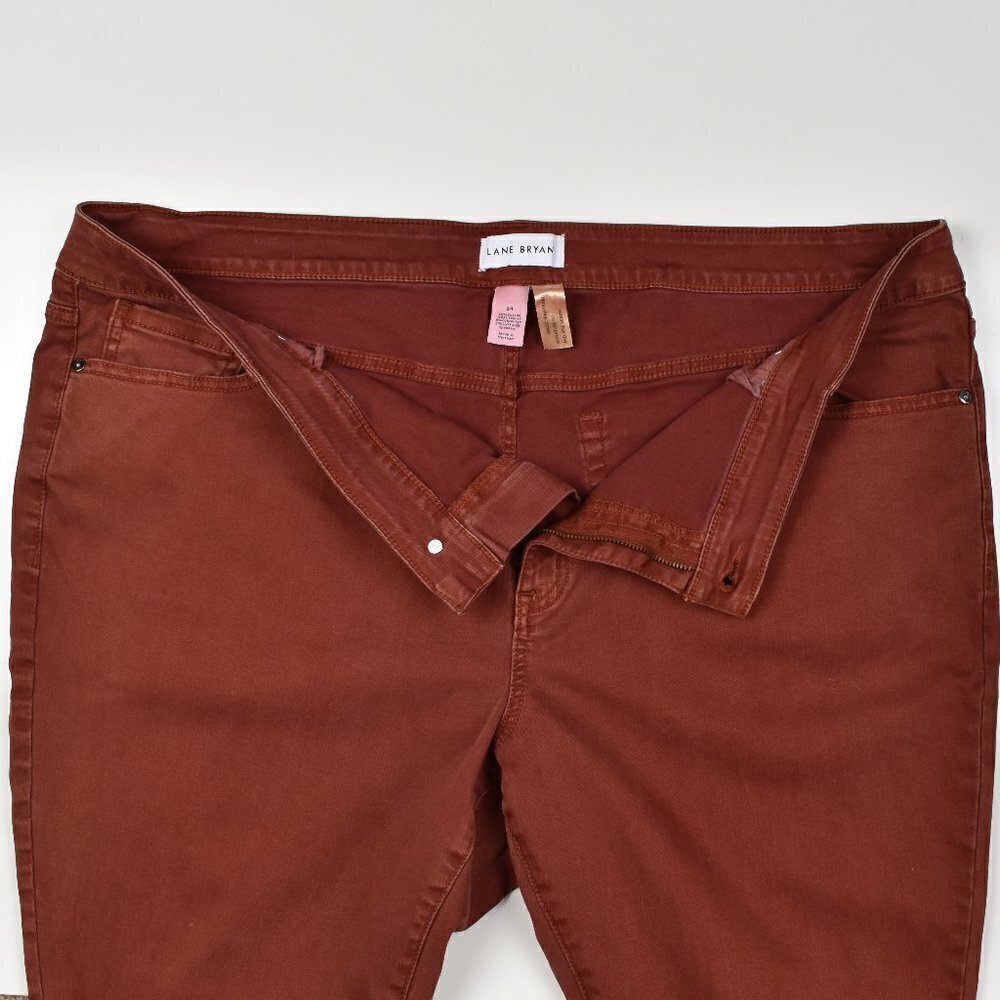 Lane Bryant Mid-Rise Skinny Jegging Burnt Orange 24 - Picture 4 of 6
